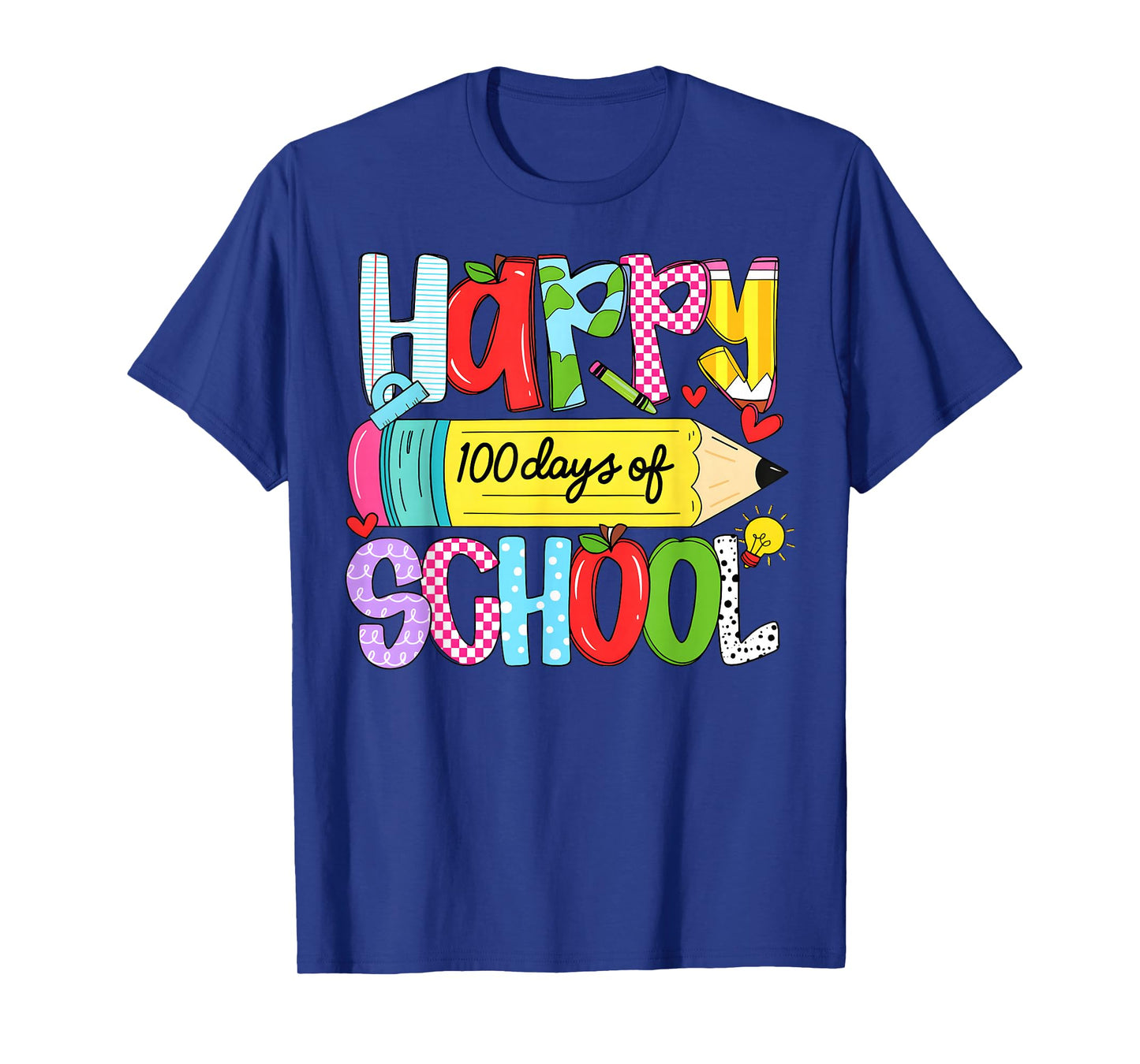 Happy 100th Day of School 100 Days Teacher Boy Girl Kid T-Shirt