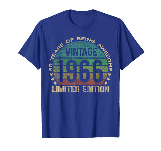 60 Year Old Gifts Vintage 1966 Limited Edition 60th Birthday T-Shirt