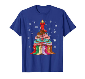Cowboy Hat & Boot Christmas Tree Funny Western Holiday T-Shirt