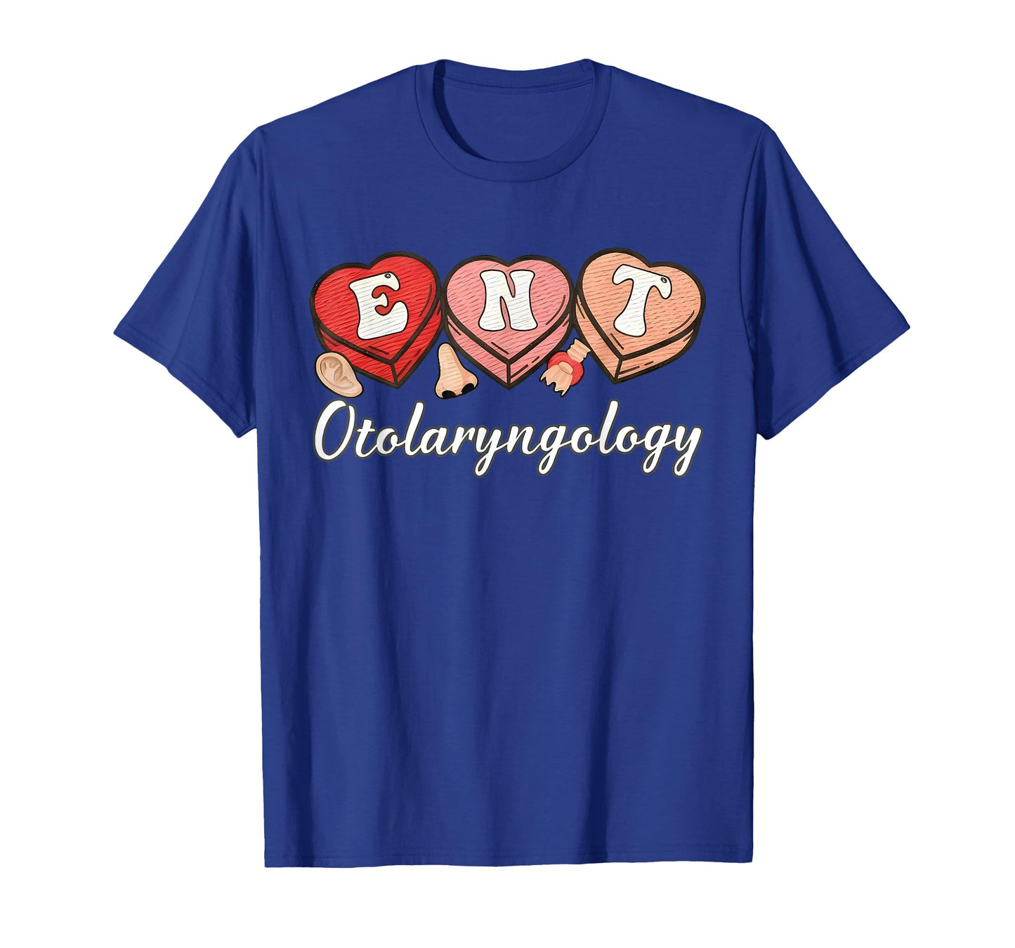 Retro ENT Nurse Otolaryngology Hearts Candy Valentines T-Shirt