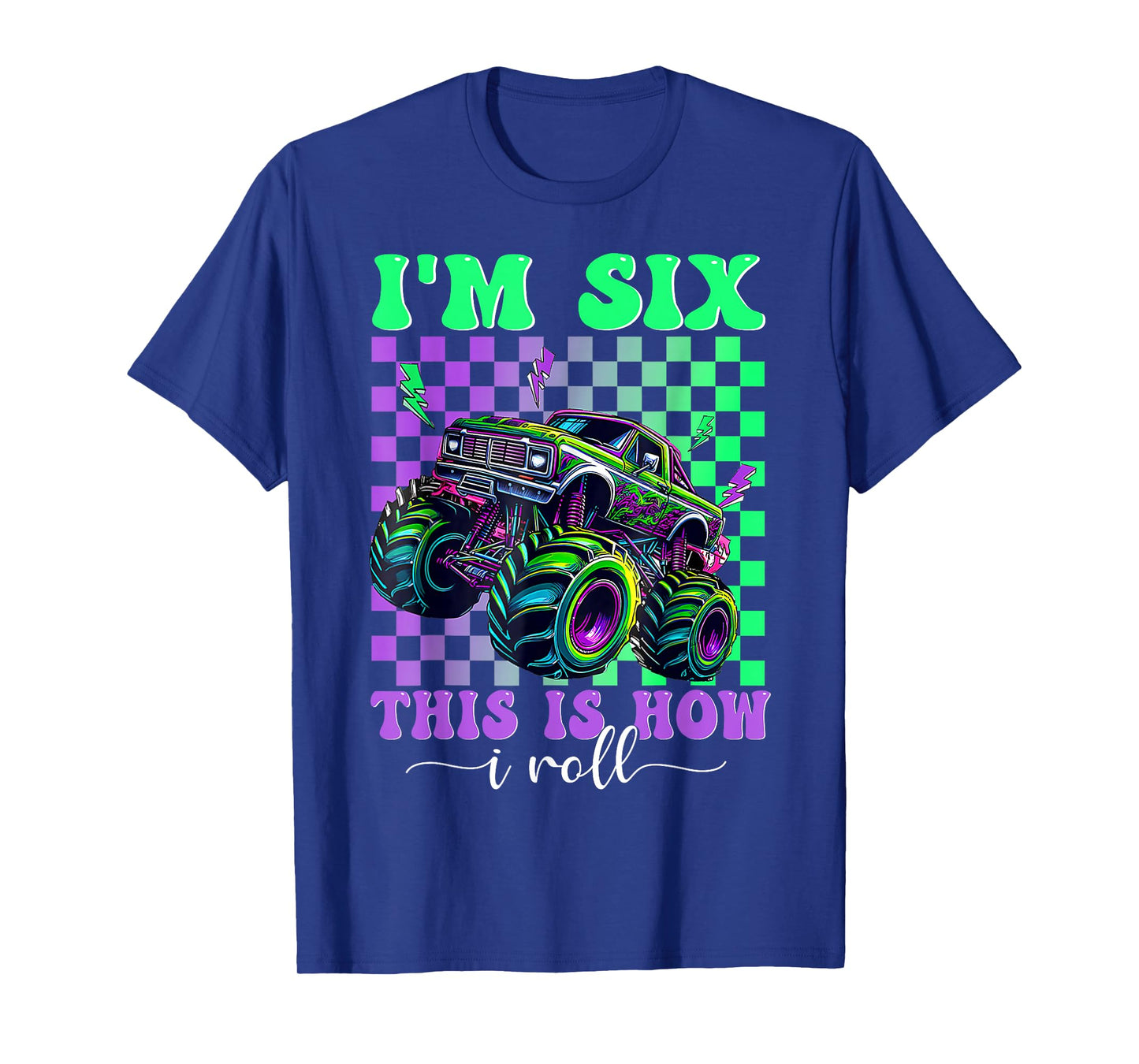 Kids 6th Birthday Boy Monster Truck 6 Year Old Bday Party T-Shirt