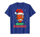 Funny Merry Kickmas Football Christmas Santa Hat and Lights T-Shirt