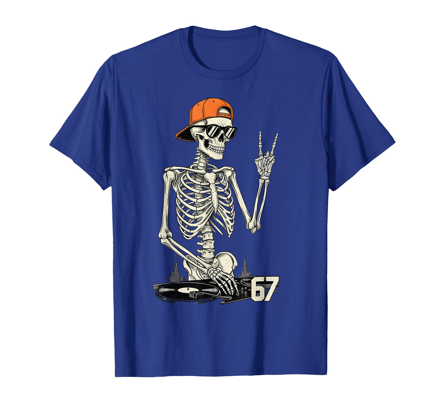 Rock On Skeleton 67 Shirt DJ Music Rocker Women Boys Kids T-Shirt