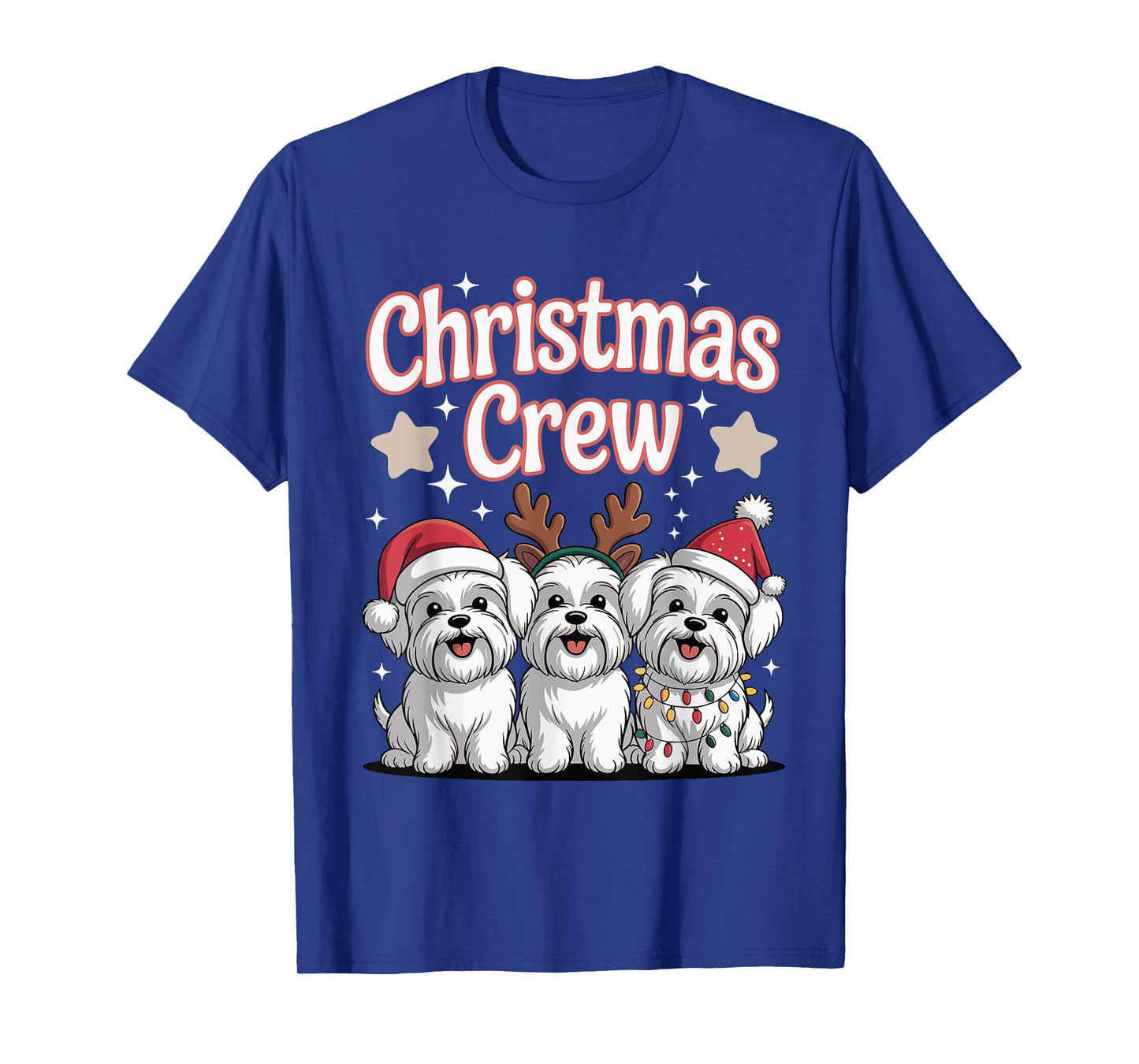 Christmas Crew Xmas Puppy Dog Breed Funny Christmas Maltese T-Shirt
