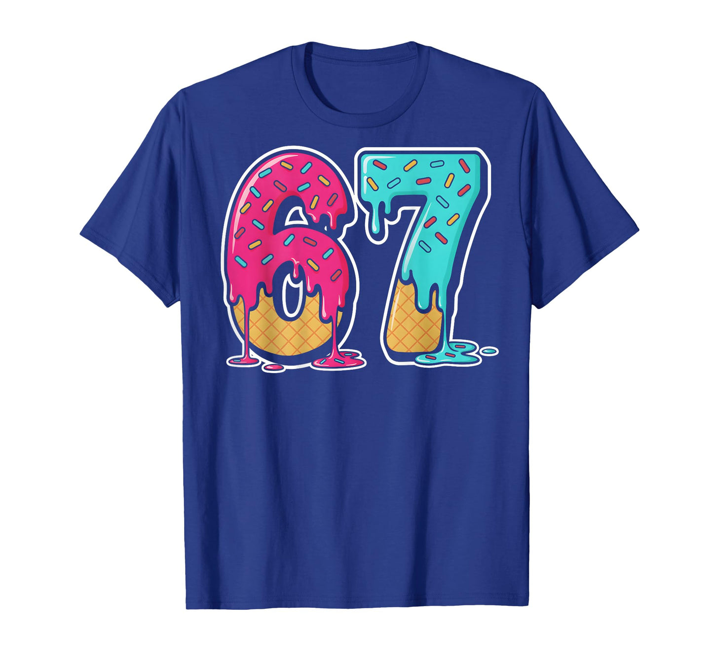 67 Ice Cream Drip Gen Alpha Slang Six Seven (On Back) T-Shirt