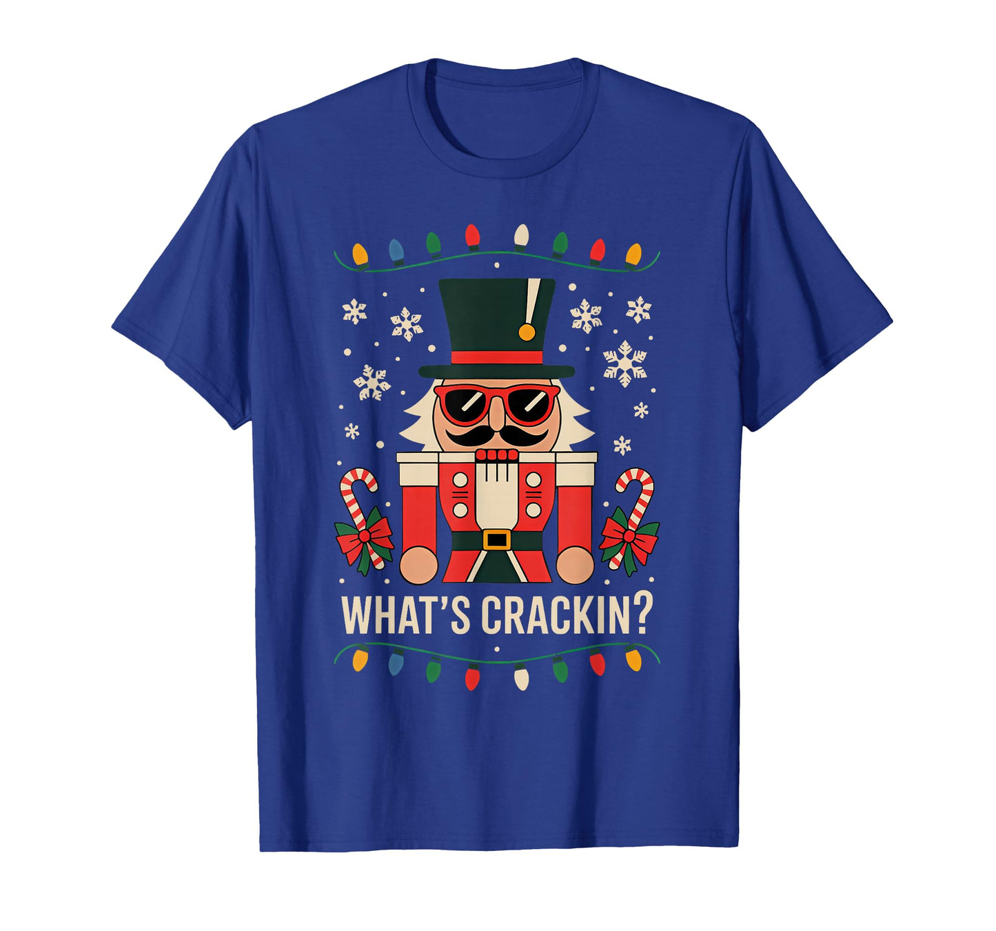 Funny Christmas Nutcracker Men Kids Teen Boys Whats Crackin T-Shirt