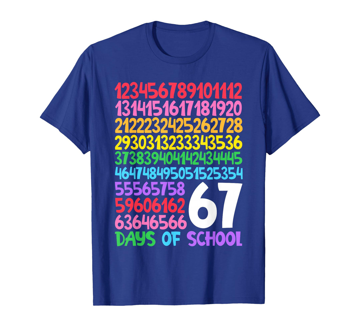 67th Day of School Teacher Kids 67 Math Number Six Seven T-Shirt