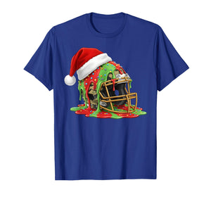 Christmas Football Drip Boys Ice Cream Drip Camo Santa Xmas T-Shirt