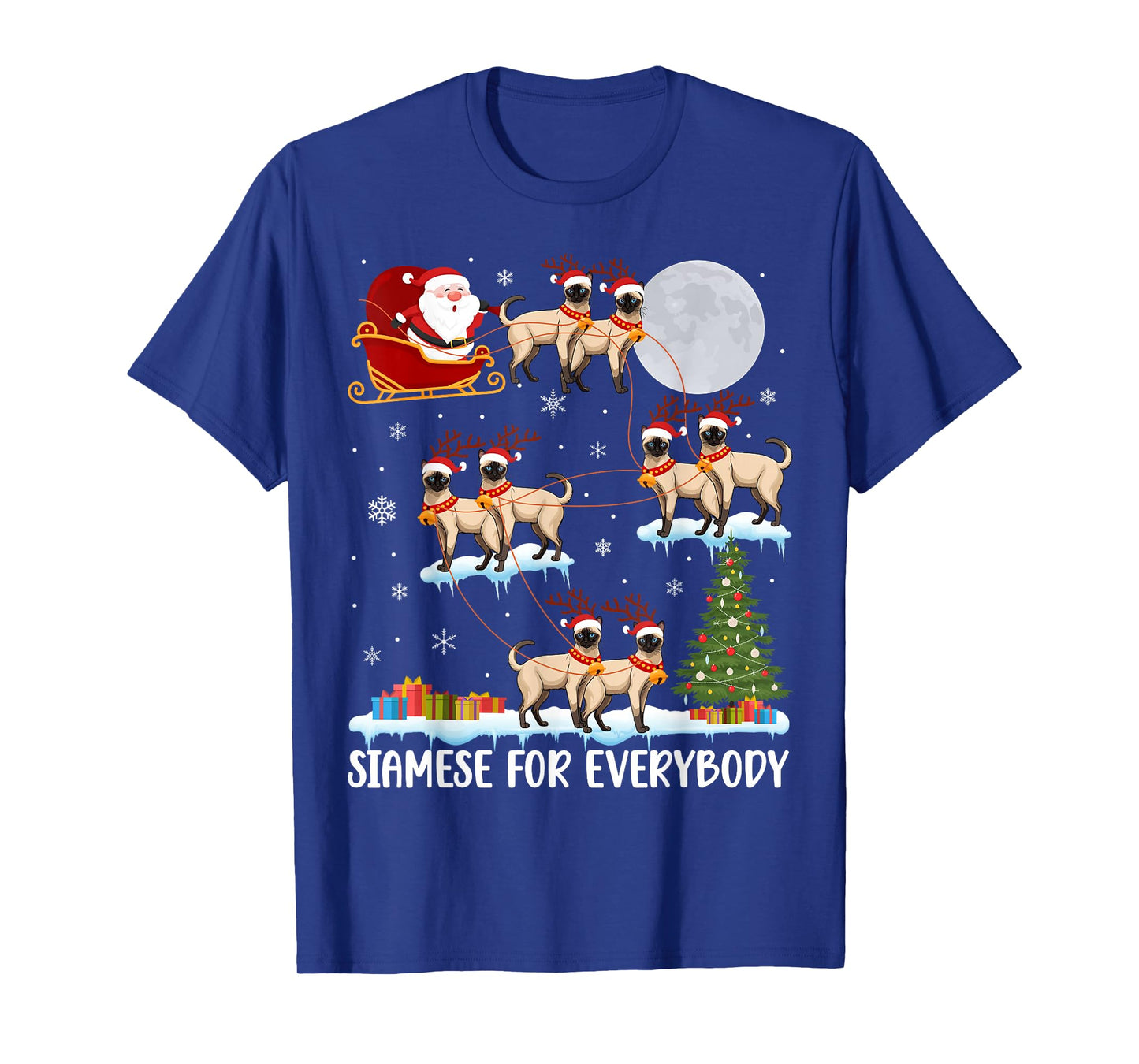 Siamese for Everybody Siamese Christmas Siamese Cat Xmas T-Shirt