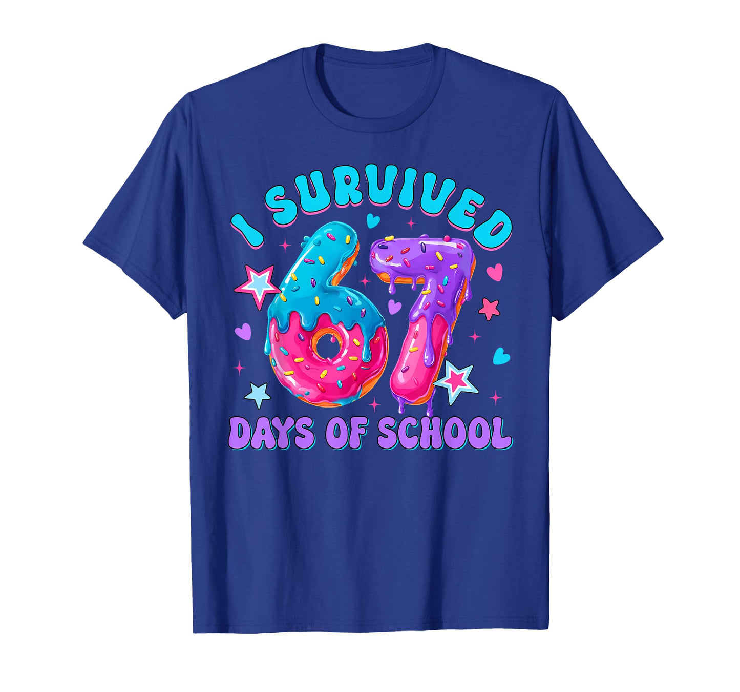 I Survived 67 Days of School Donut Drip Boy Girl Teacher T-Shirt