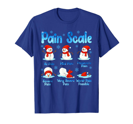Pain Scale Snowman Funny Nurse Christmas ICU Nurse T-Shirt