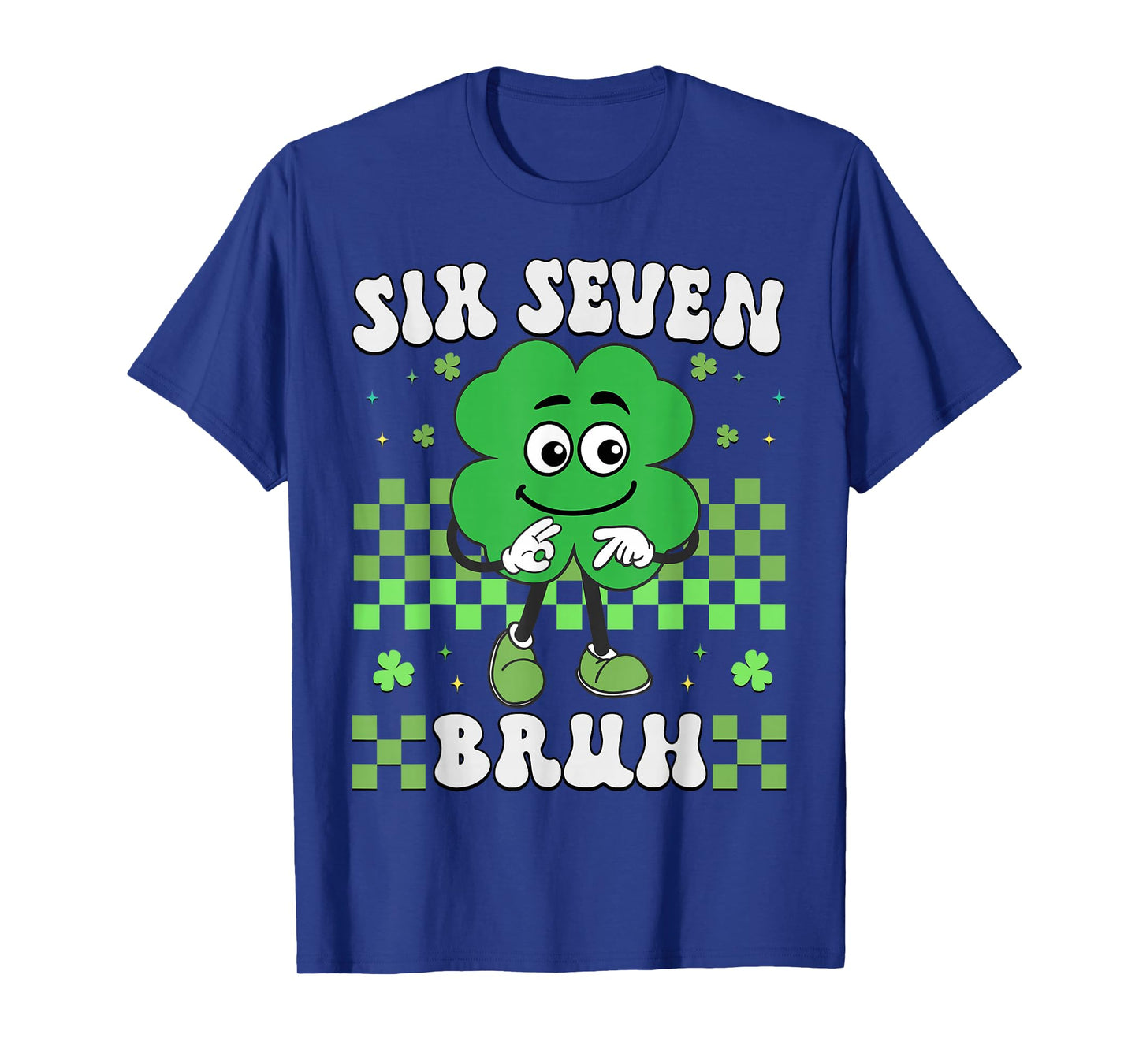 Six Seven Bruh 67 St Patrick's Day Shamrocks Boys Girls Kids T-Shirt