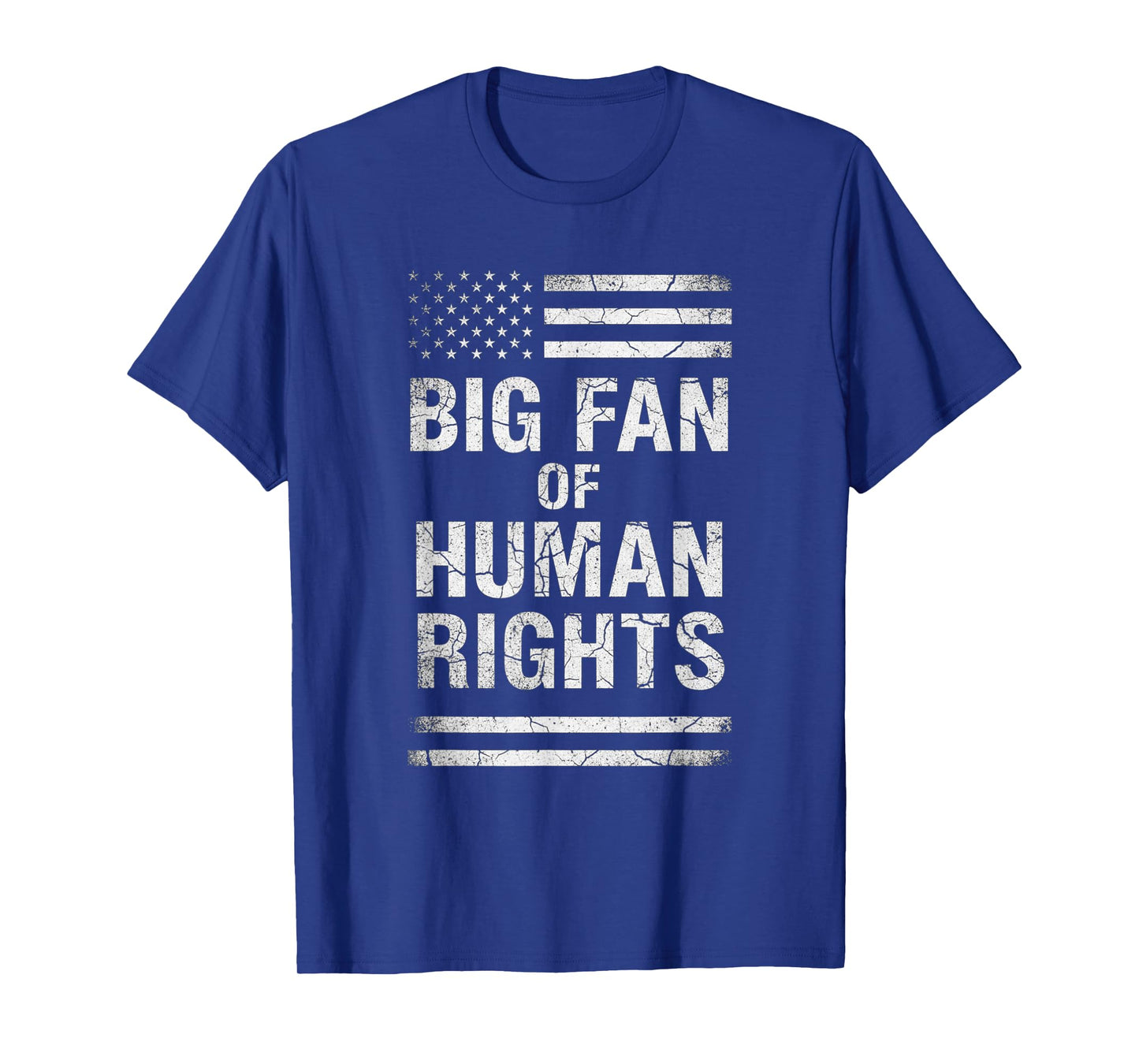 Big Fan of Human Rights Distressed American Flag Activist T-Shirt