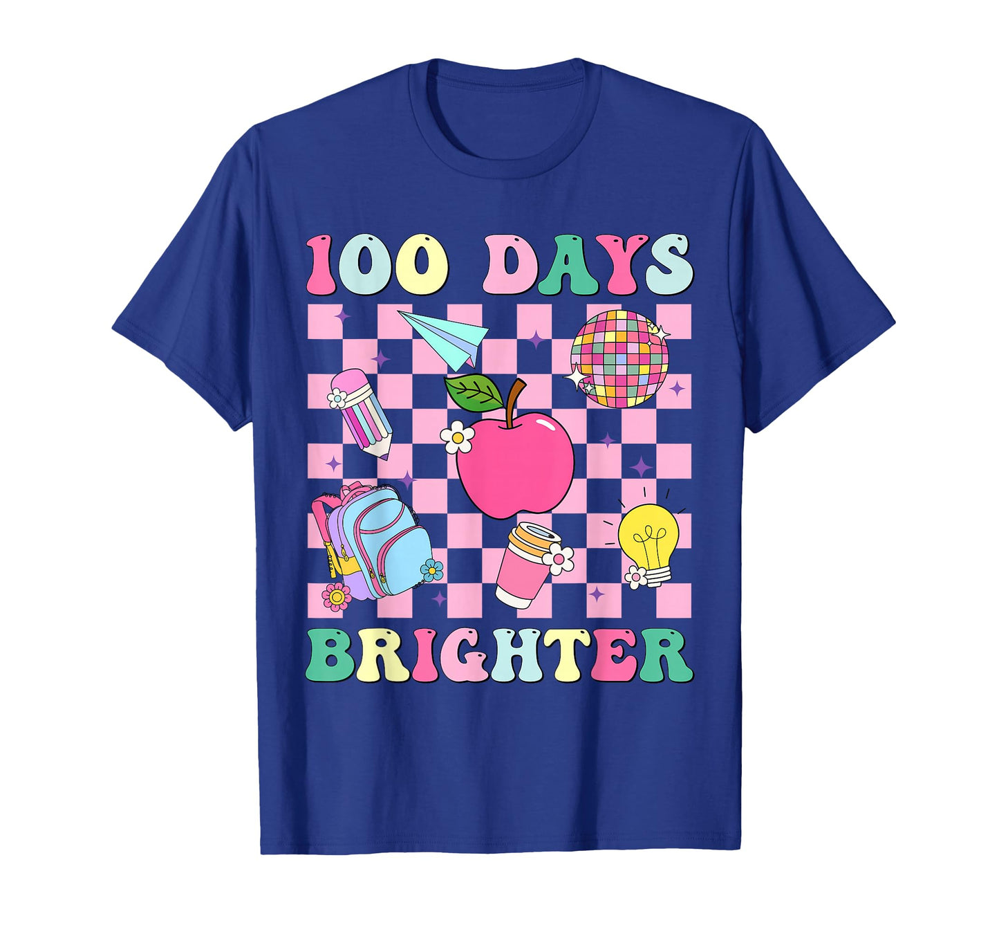 100 Days Brighter Retro Disco 100th Day of School Teacher T-Shirt