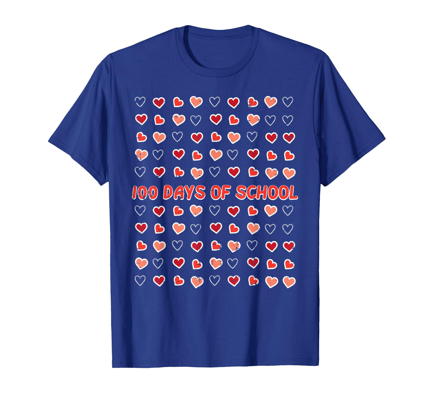100 Days of School Hearts Cute 100th Day Girls Kids Women T-Shirt