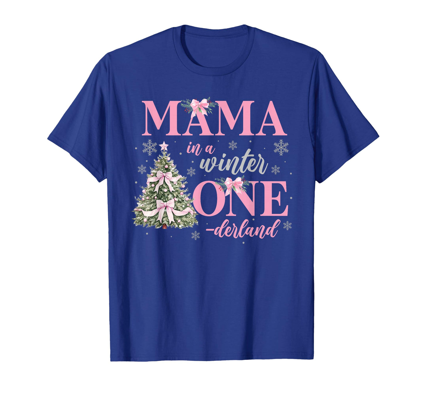 Mama in a Winter Onederland Birthday Girl Christmas Tree T-Shirt