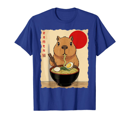 Anime Capybara Ramen Japanese Funny Graphic Capybara Anime T-Shirt