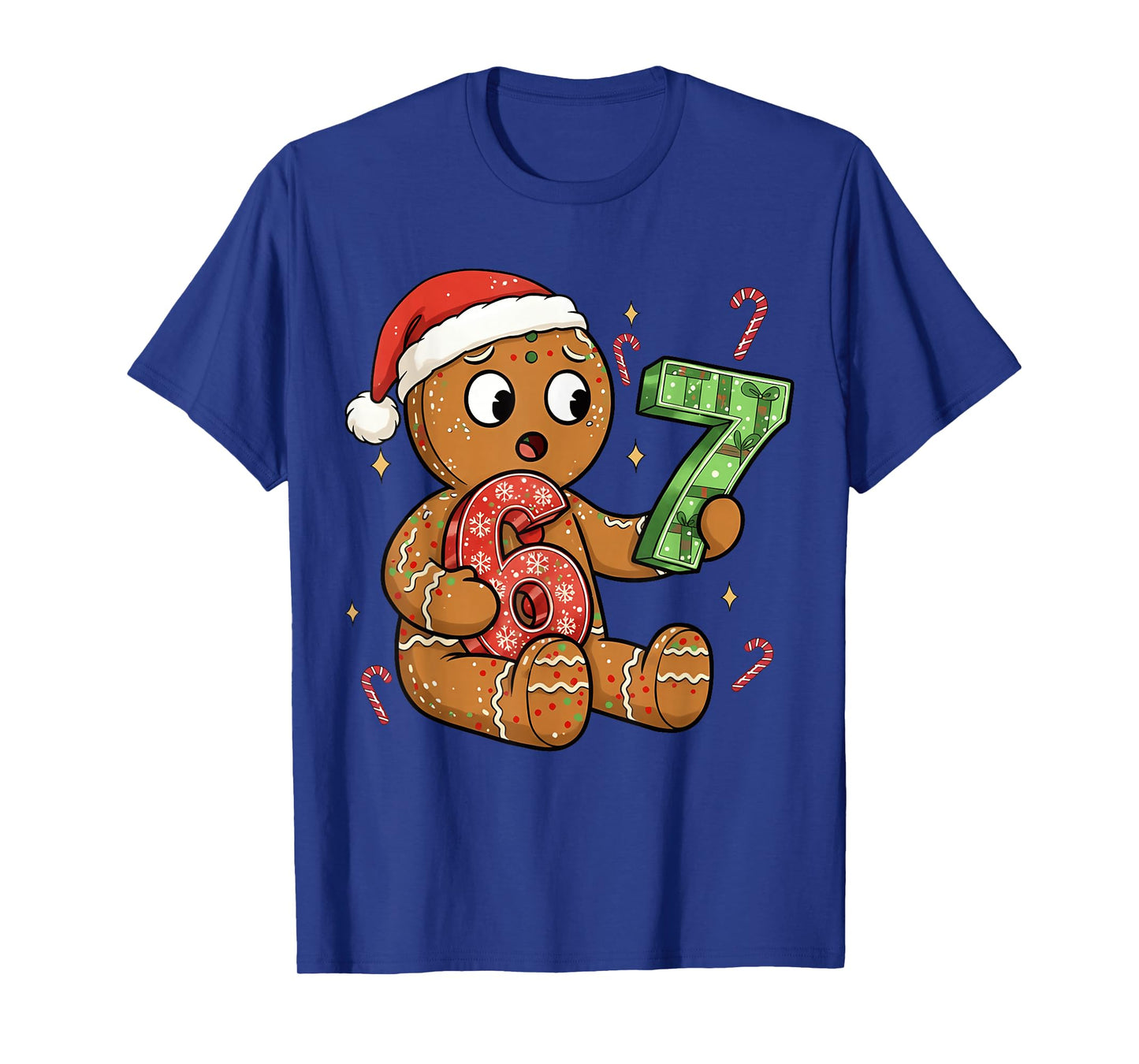 Gingerbread Six Seven 67 Meme 6 7 Funny Christmas Boys Kids T-Shirt