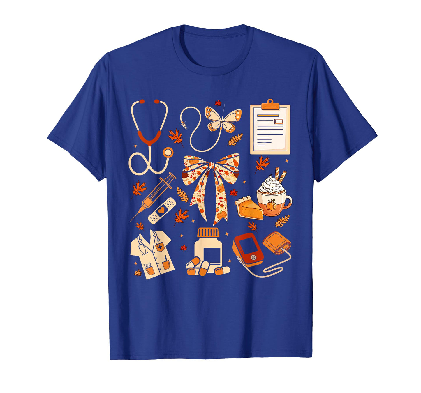 Thankful Nurse Coquette Bow Fall Thanksgiving Scrub Top T-Shirt