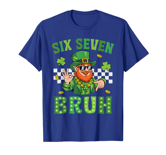 Boys St Patricks Day Six Seven Bruh 6 7 Saint Patricks Kids T-Shirt
