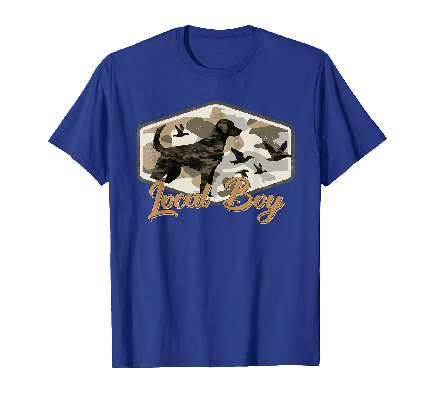 Black Lab Dog Local Southern Boy Camo Duck Hunting Youth Men T-Shirt