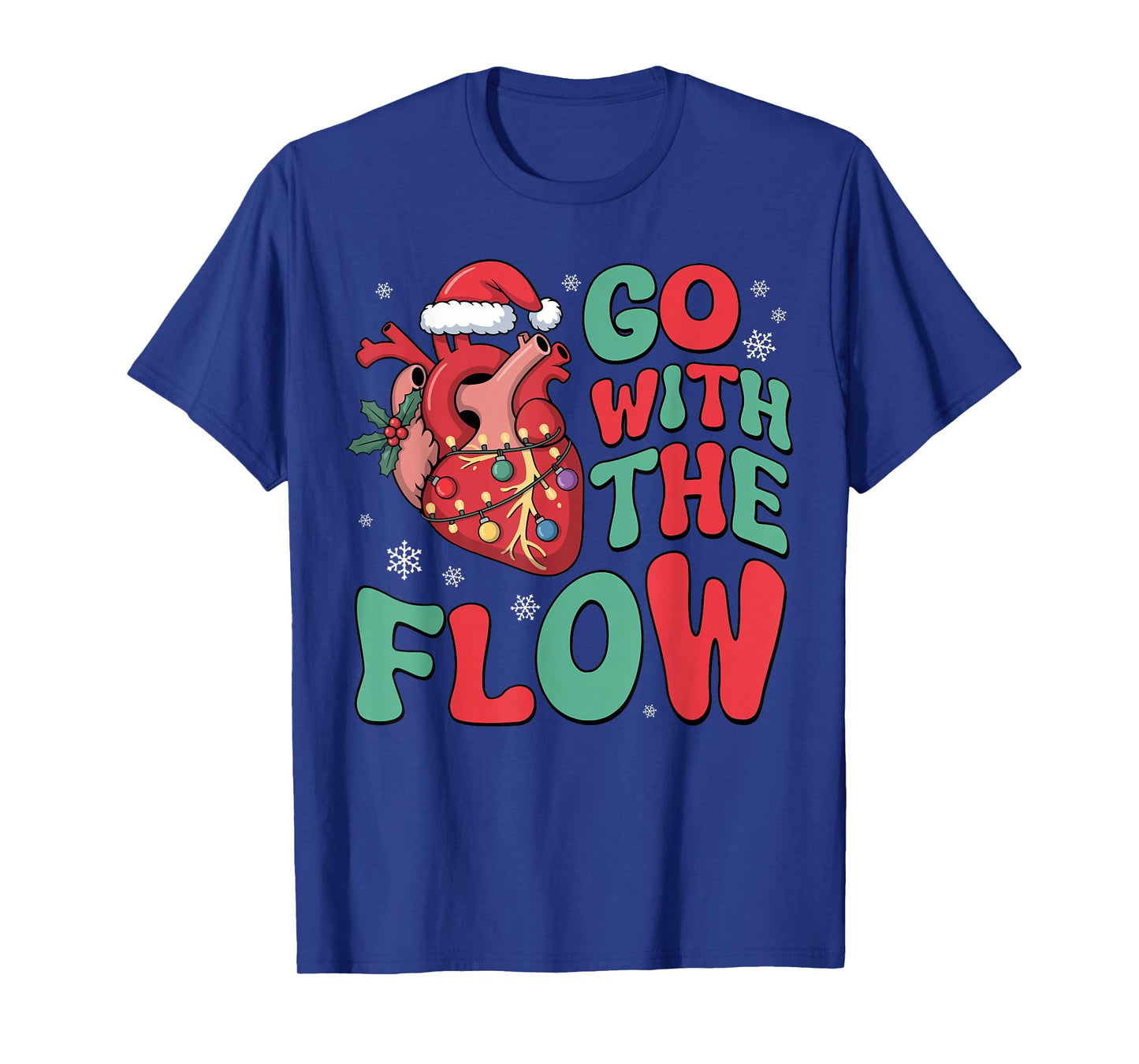 Vintage CVICU Cardiac Nurse Xmas Heart Flow T-Shirt