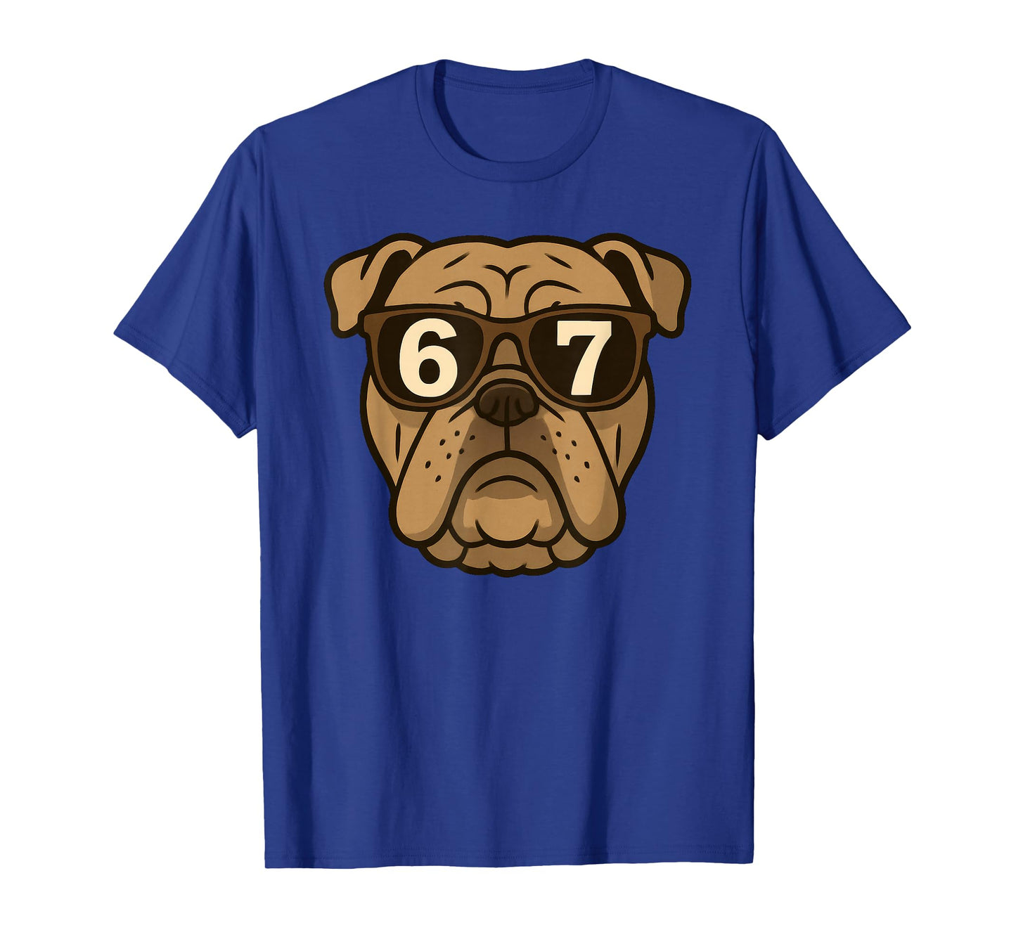 Funny English Bulldog Dog Sunglasses 67 Six Seven Meme T-Shirt
