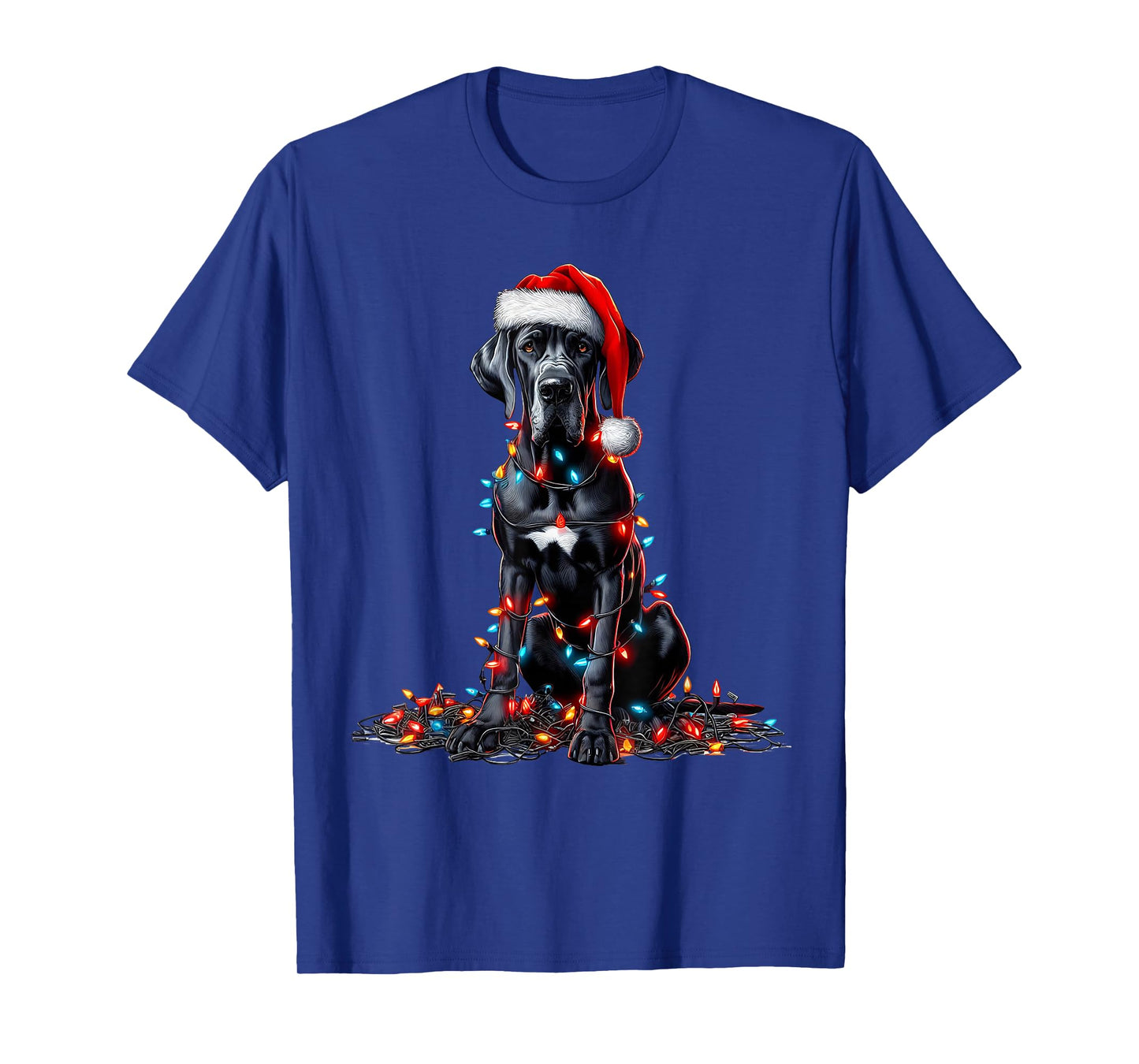 Great Dane Christmas Lights Dog Lover Xmas Pajama T-Shirt