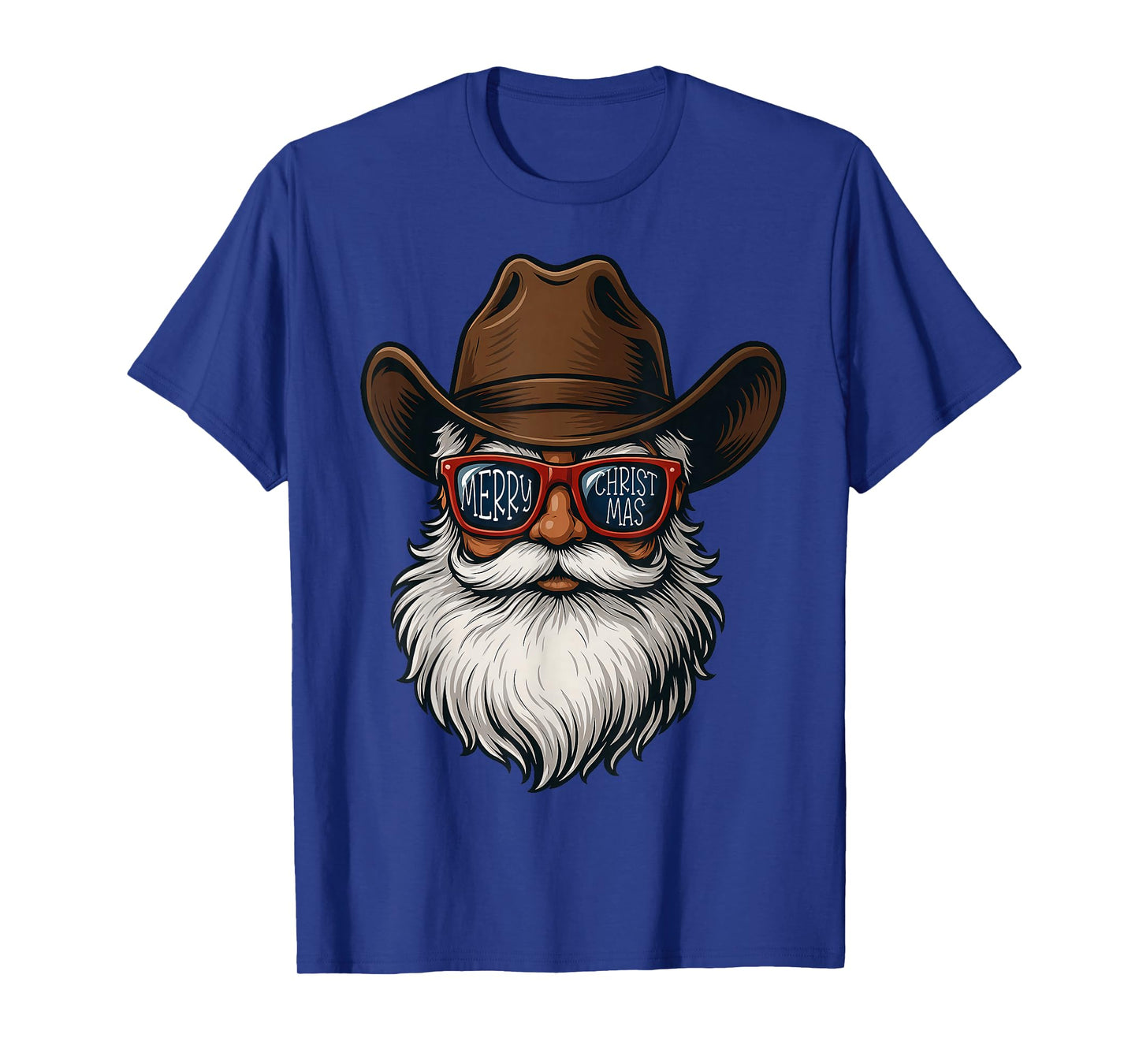 Merry Christmas Santa Cowboy Xmas Country Men Women Kid T-Shirt