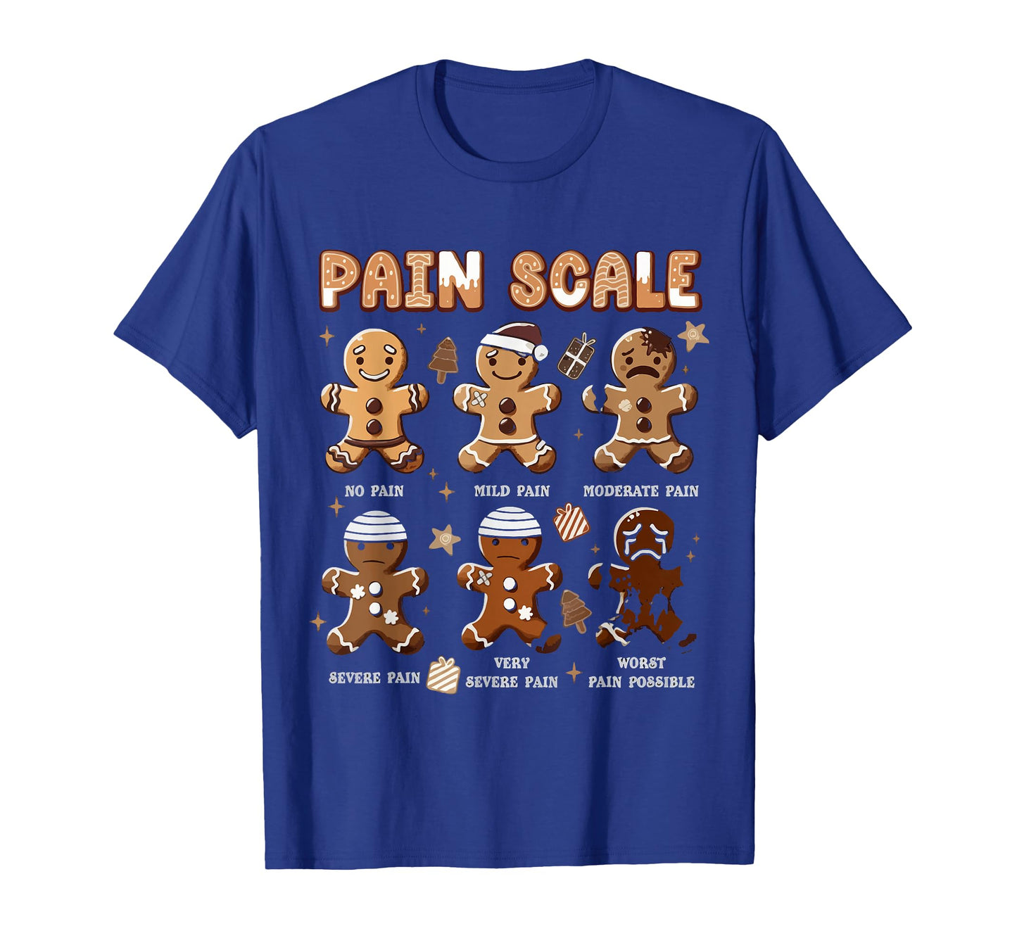 Funny Christmas Nurse Shirt Xmas Nurse Pain Scale Men Women T-Shirt