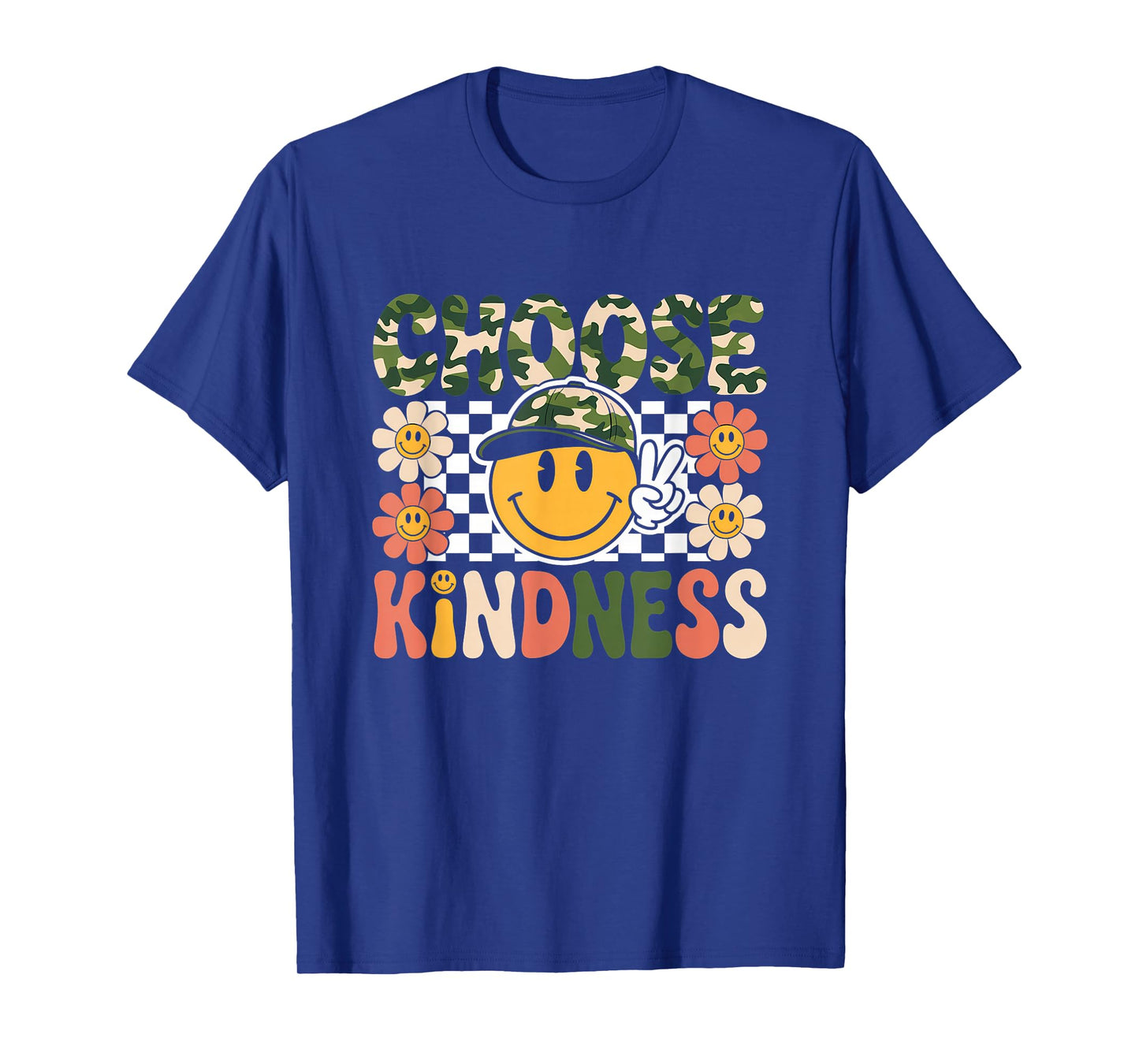 Choose Kindness Tshirt Retro Camo Camouflage Kind Kids Boys T-Shirt