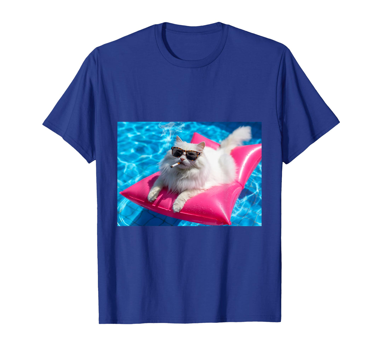 Cigarette Kitten Swimming Pool Cat Smoking Cigarette Meme T-Shirt