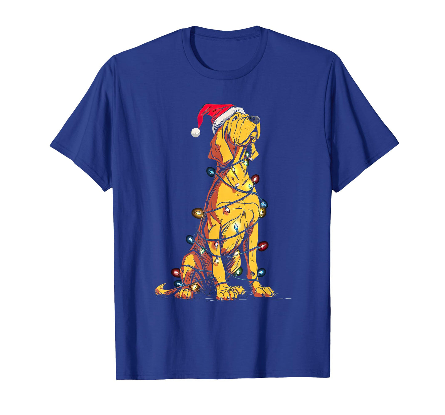Funny Bloodhound Christmas Graphics Dog Lights Love Owner T-Shirt