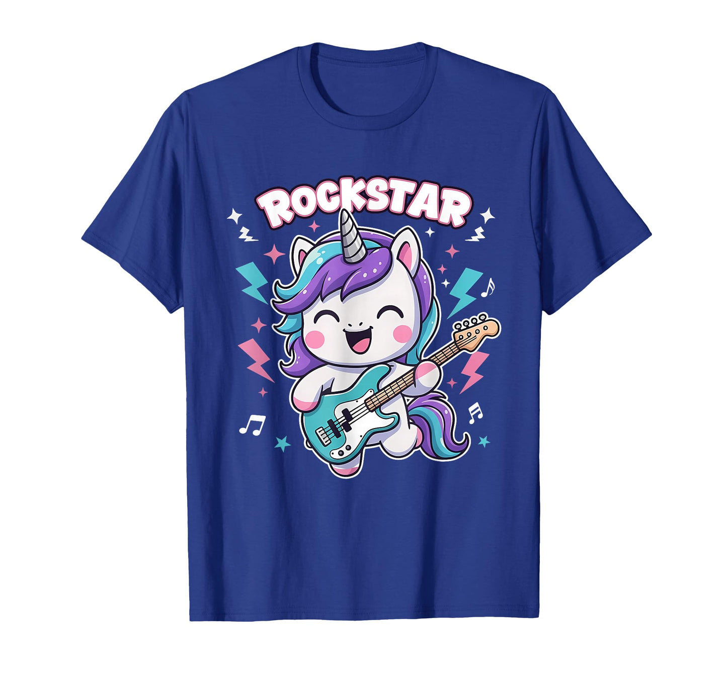 Unicorn Playing Guitar Guitarist Rock Star Rockstars Kids T-Shirt