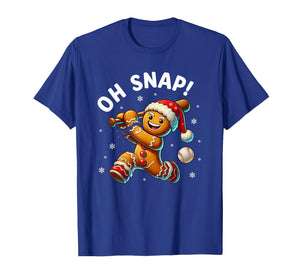 Oh Snap Gingerbread Man Funny Christmas Baseball Xmas T-Shirt