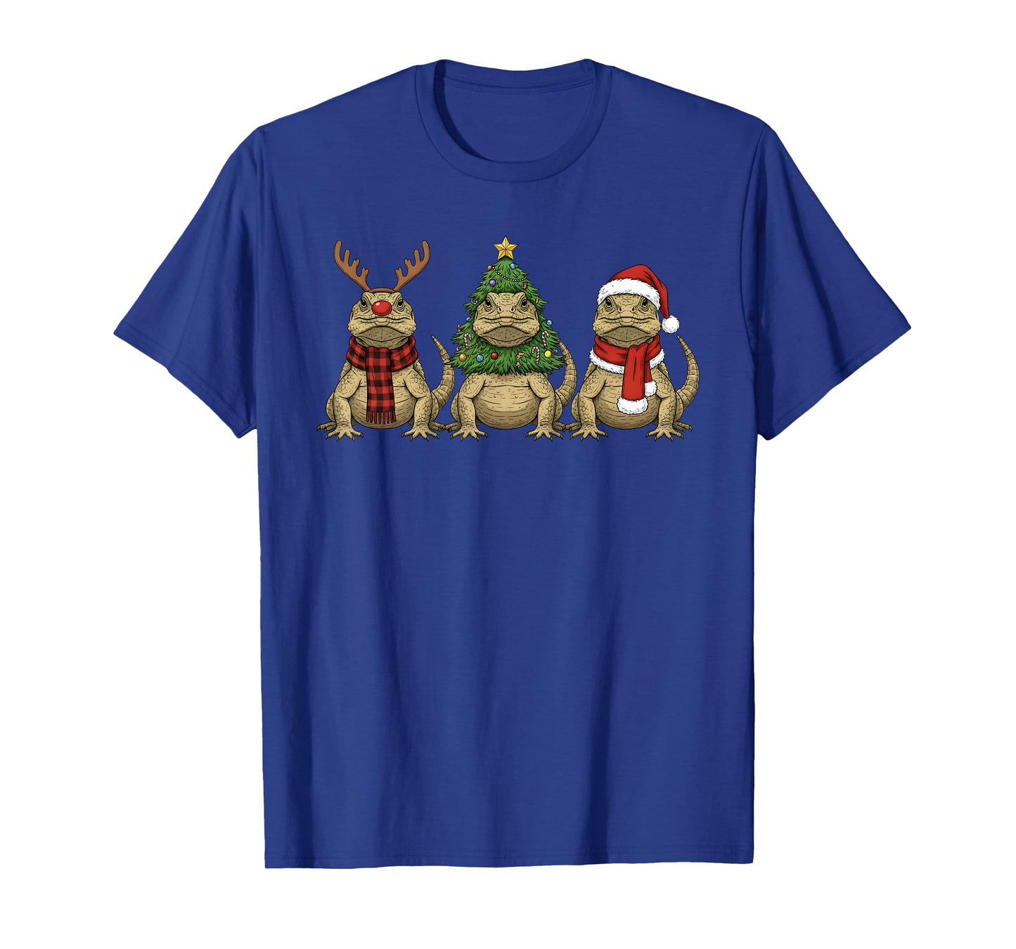Retro Christmas Uromastyx Santa Reindeer T-Shirt