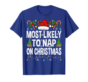 Most Likely to Nap On Christmas Family Matching Christmas T-Shirt