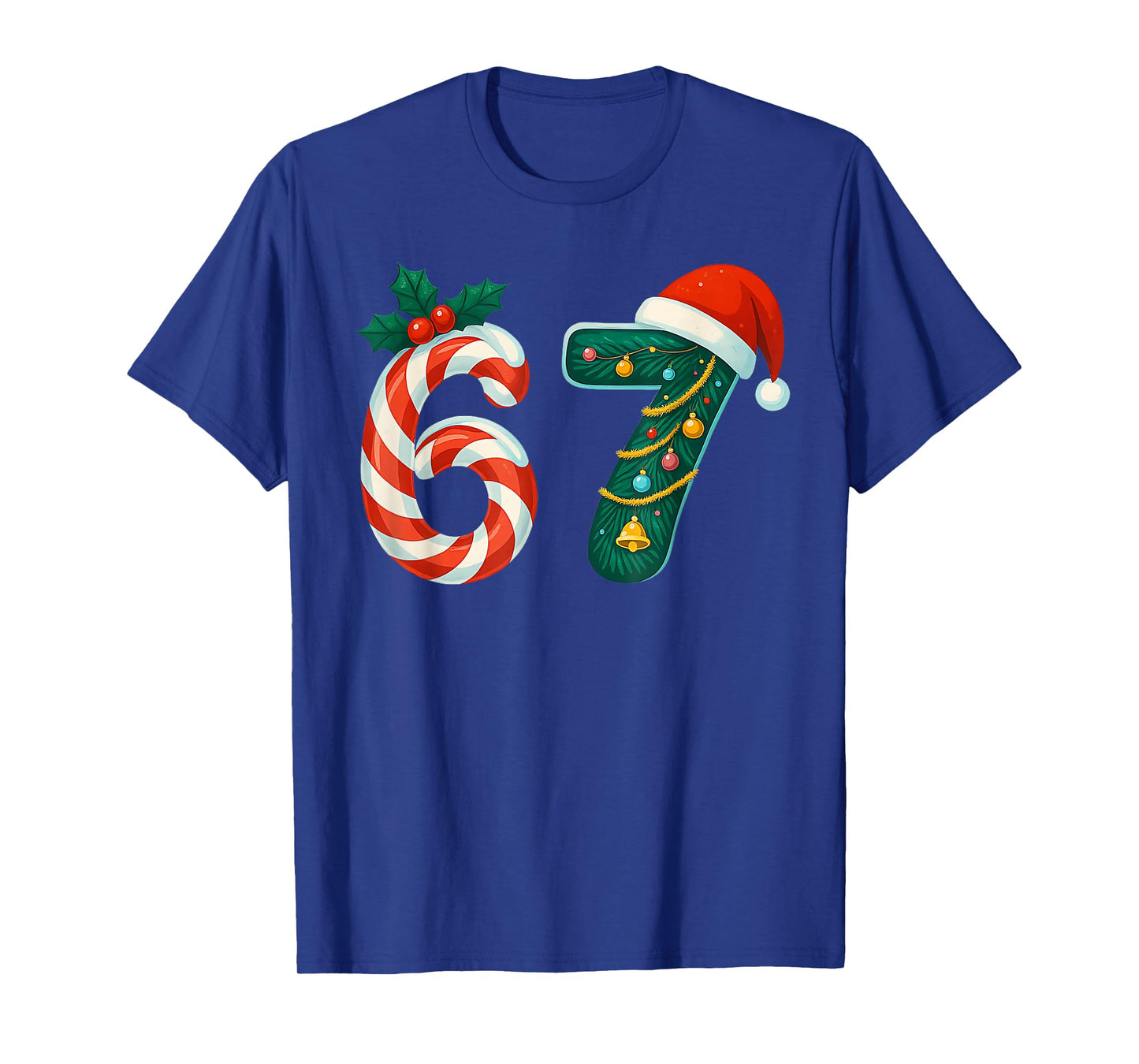 Funny Six Seven 6 7 Meme Christmas Family Xmas Santa 67 T-Shirt