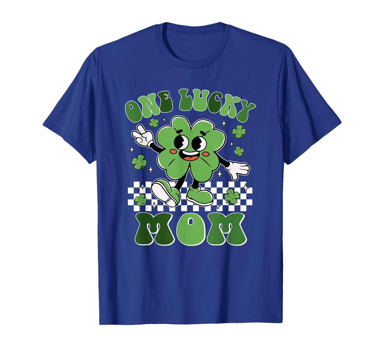 St Patricks Day Family Matching Groovy One Lucky Mom T-Shirt