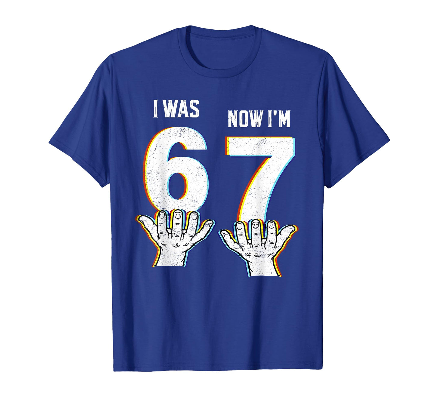 Six Seven Meme 7 Year Old Birthday Shirt was 6 Now I'm 7 T-Shirt
