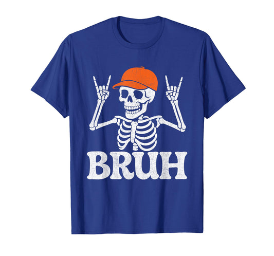 Cool Bruh Skeleton Rock On Halloween Men Boys Kids T-Shirt