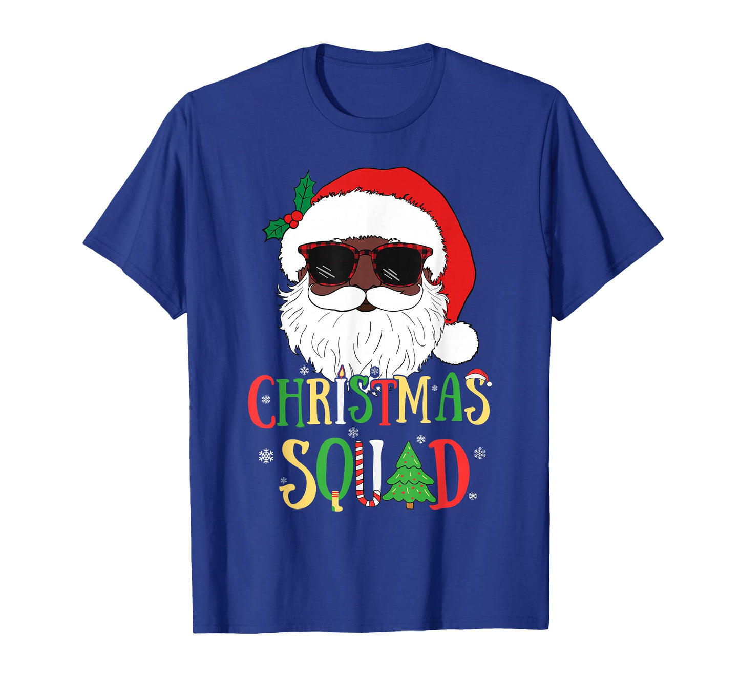 Santa Christmas Squad Black Men African American Pajamas T-Shirt