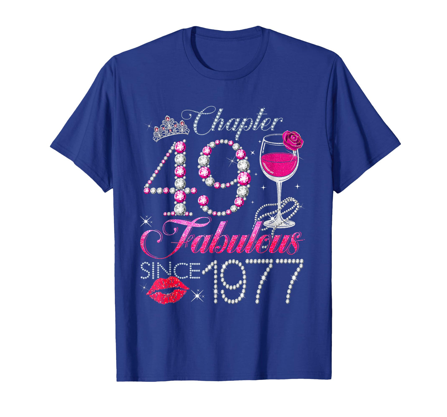 Chapter 49 Fabulous Since 1977 49th Birthday Queen Diamond T-Shirt