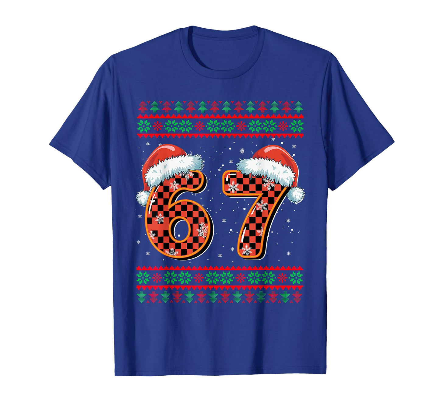 Funny 67 Six Seven Meme Brainrot Cringe Christmas Pajamas T-Shirt