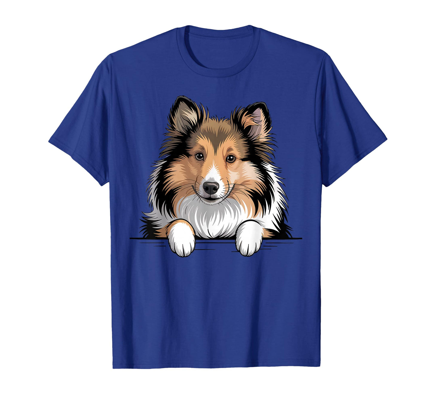 Sheltie Funny Peeking Shetland Sheepdog Puppy Dog Lover T-Shirt