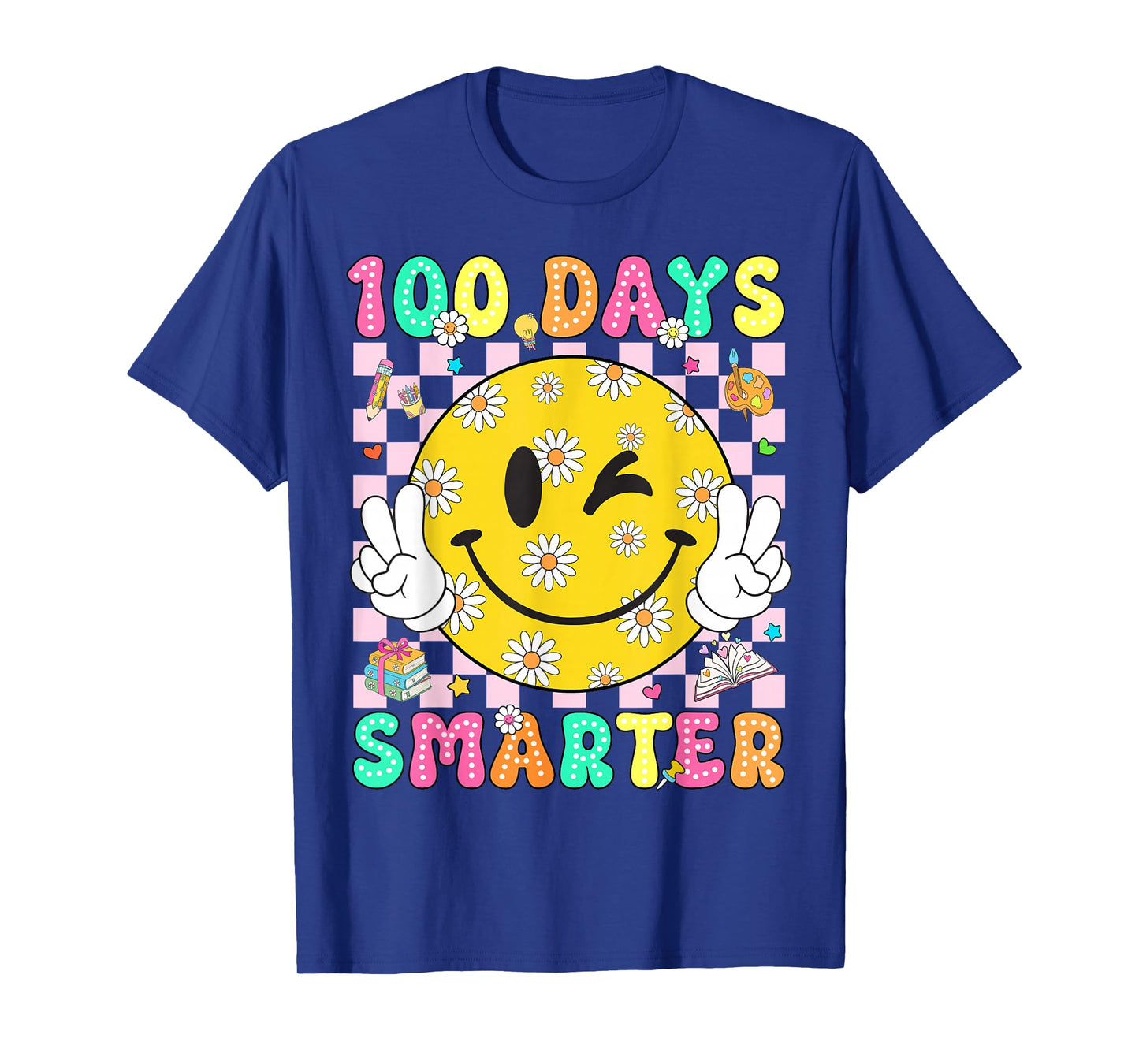 Groovy 100 Days Smarter Vibes Cute 100 Days of School Kids T-Shirt