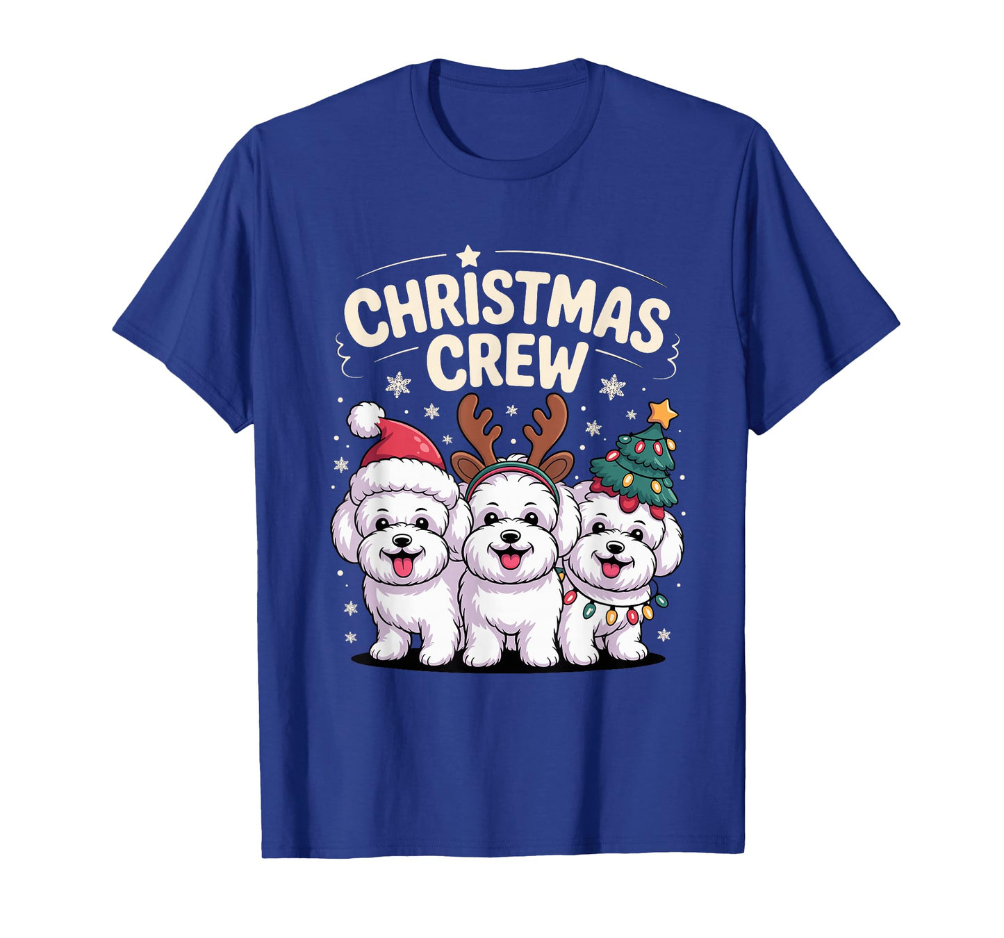 Christmas Crew Xmas Puppy Dog Funny Christmas Bichon Frise T-Shirt
