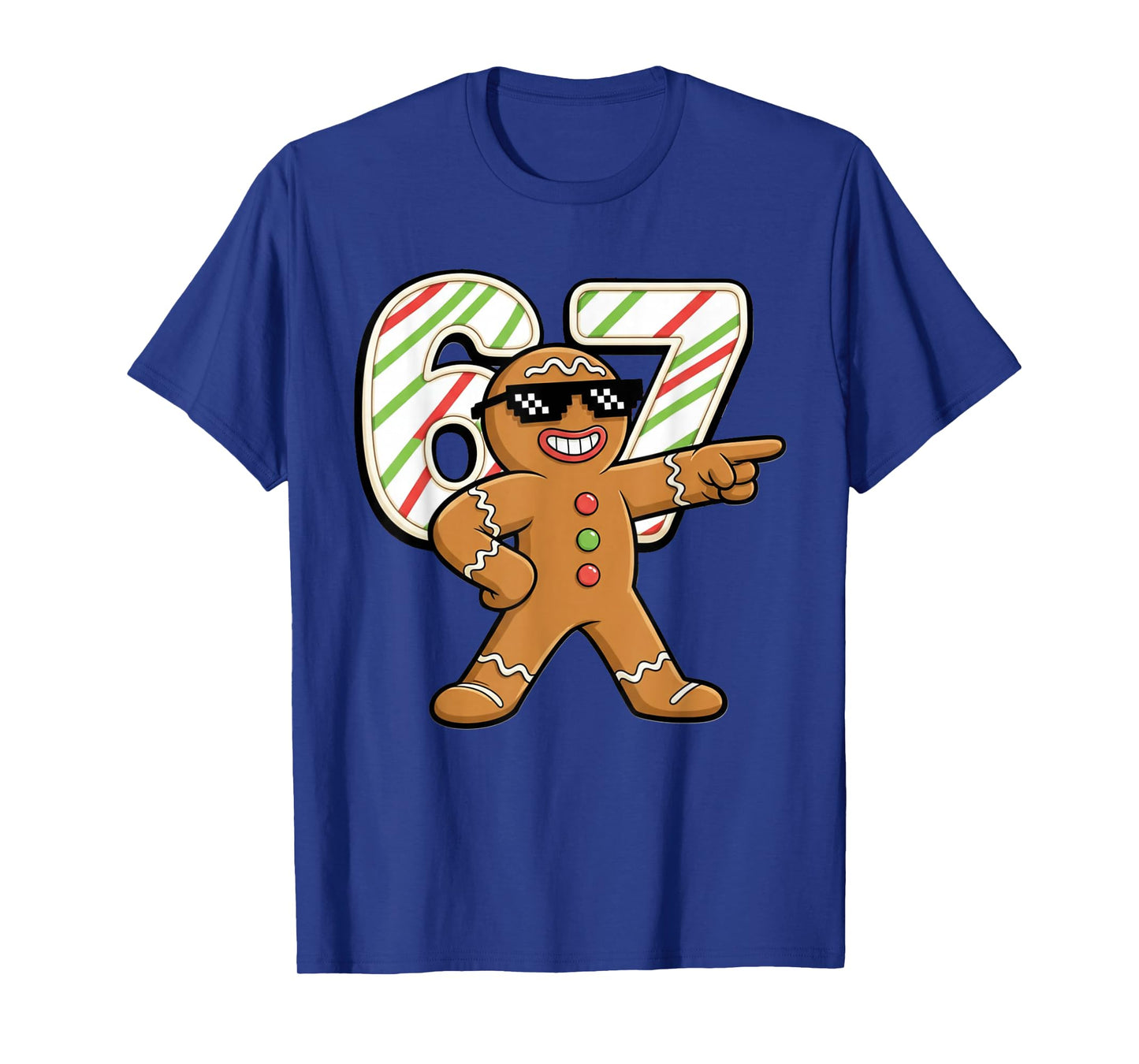 Funny 6 7 Six Seven 67 Meme Gingerbread Man Christmas T-Shirt