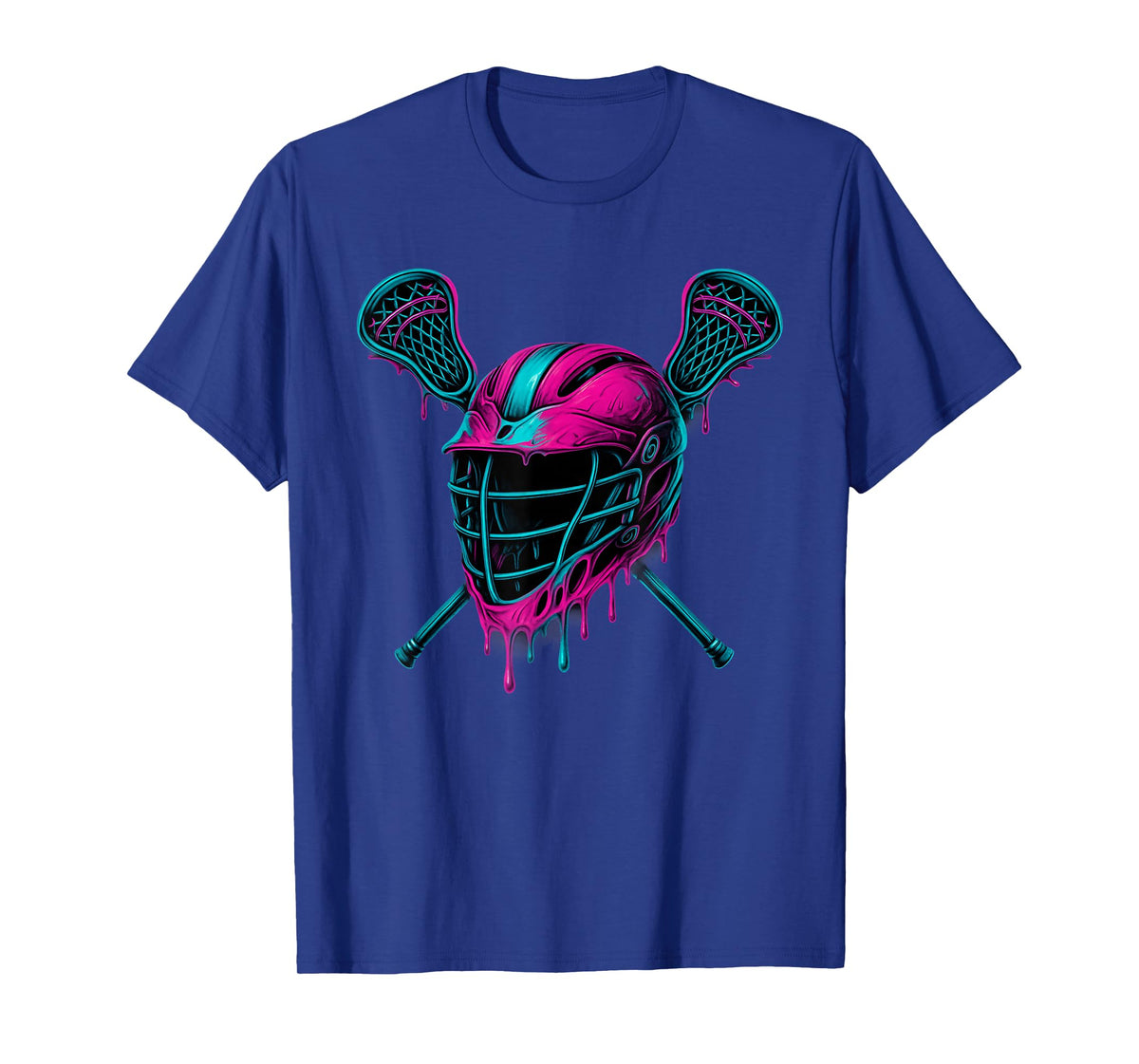 Dripping Lacrosse Helmet Ice Cream Drip Cool Boys Girls Lax T-Shirt