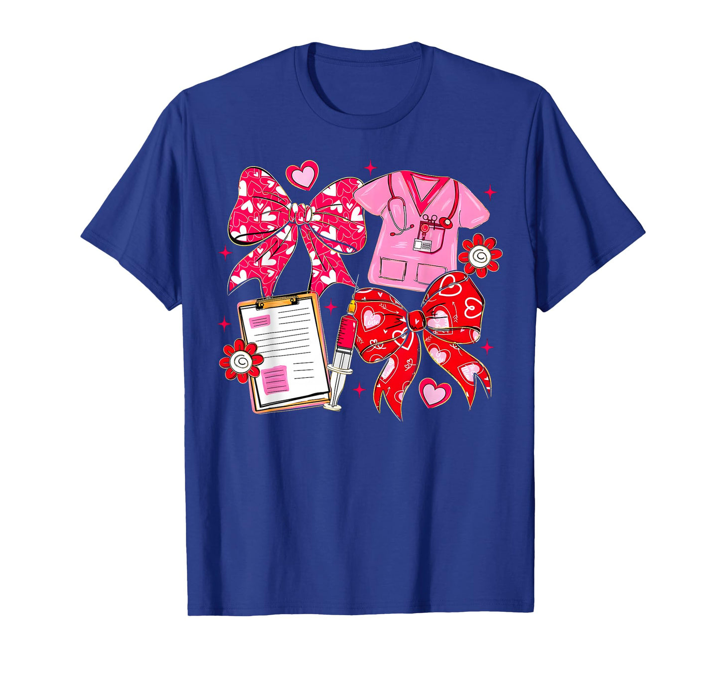 Nurse Coquette Bow Valentine Nurse RN PCT CNA Girl Women T-Shirt